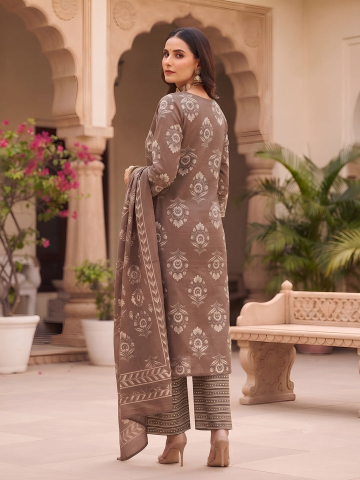 Printed Straight Kurta Set With Dupatta