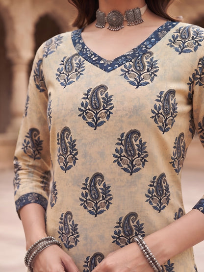Printed Straight Kurta Set With Dupatta