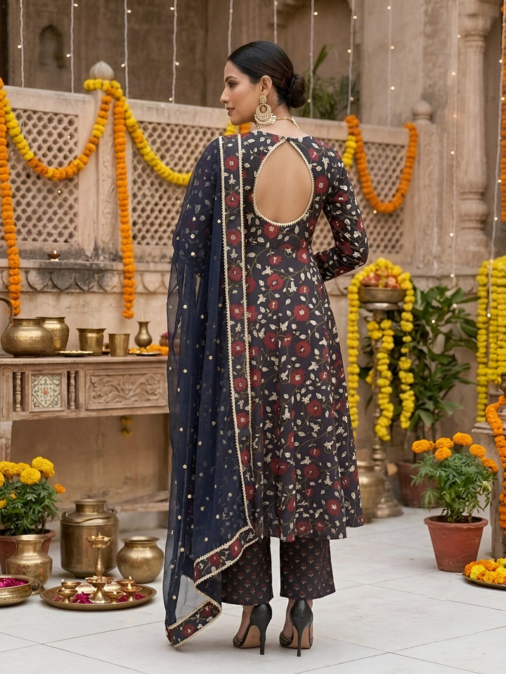 Printed Anarkali Kurta Set With Dupatta