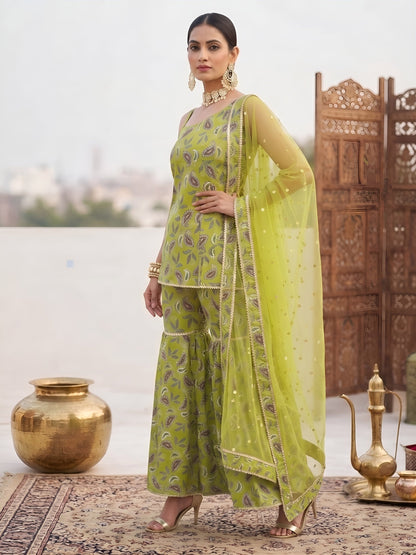 Printed Straight Kurta Set With Dupatta