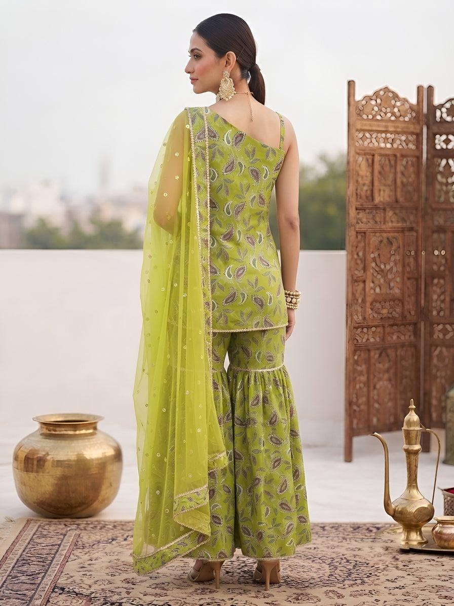 Printed Straight Kurta Set With Dupatta