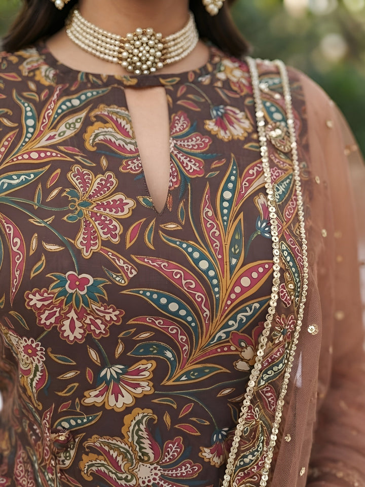 Printed Straight Kurta Set With Dupatta