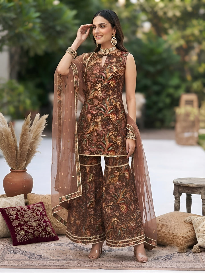 Printed Straight Kurta Set With Dupatta