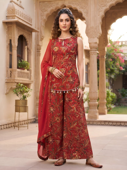 Printed Straight Trendy Kurta Set With Dupatta