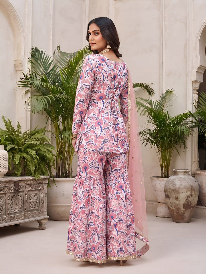 Printed Straight Sharara Set With Dupatta