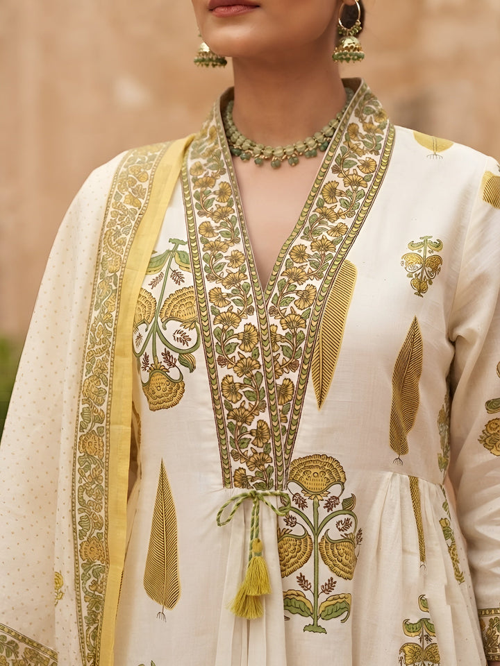 Printed Anarkali Kurta Set With Dupatta