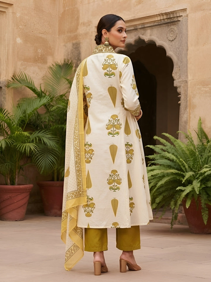 Printed Anarkali Kurta Set With Dupatta