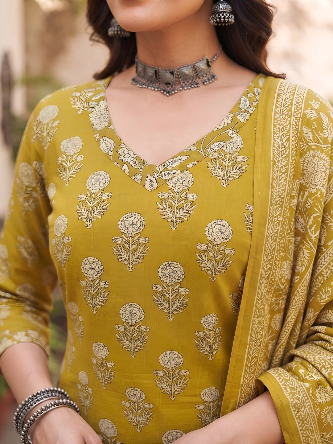 Printed Straight Kurta Set With Dupatta