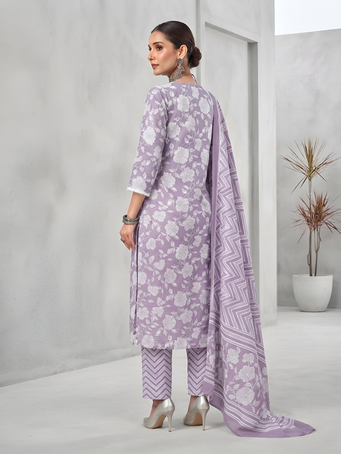 Printed Straight Kurta Set With Dupatta