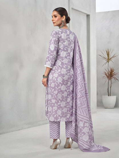 Printed Straight Kurta Set With Dupatta