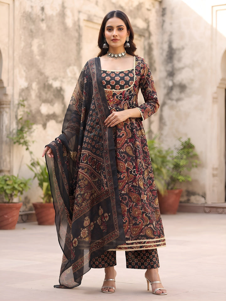 Printed Anarkali Kurta Set With Dupatta