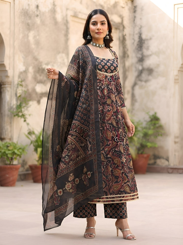 Printed Anarkali Kurta Set With Dupatta