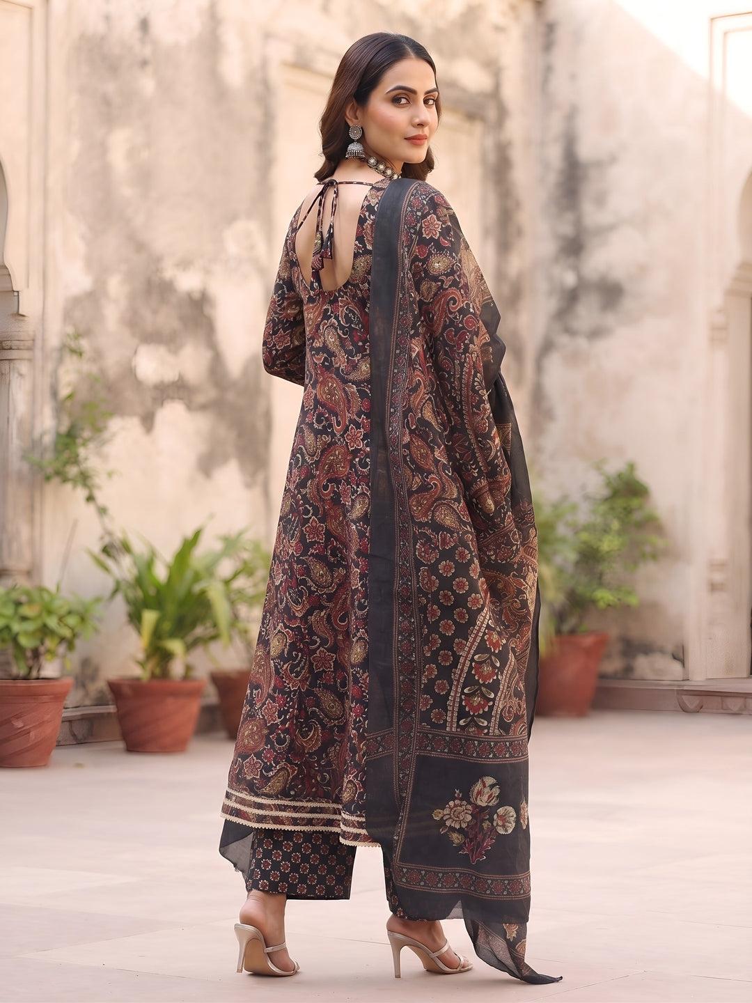 Printed Anarkali Kurta Set With Dupatta
