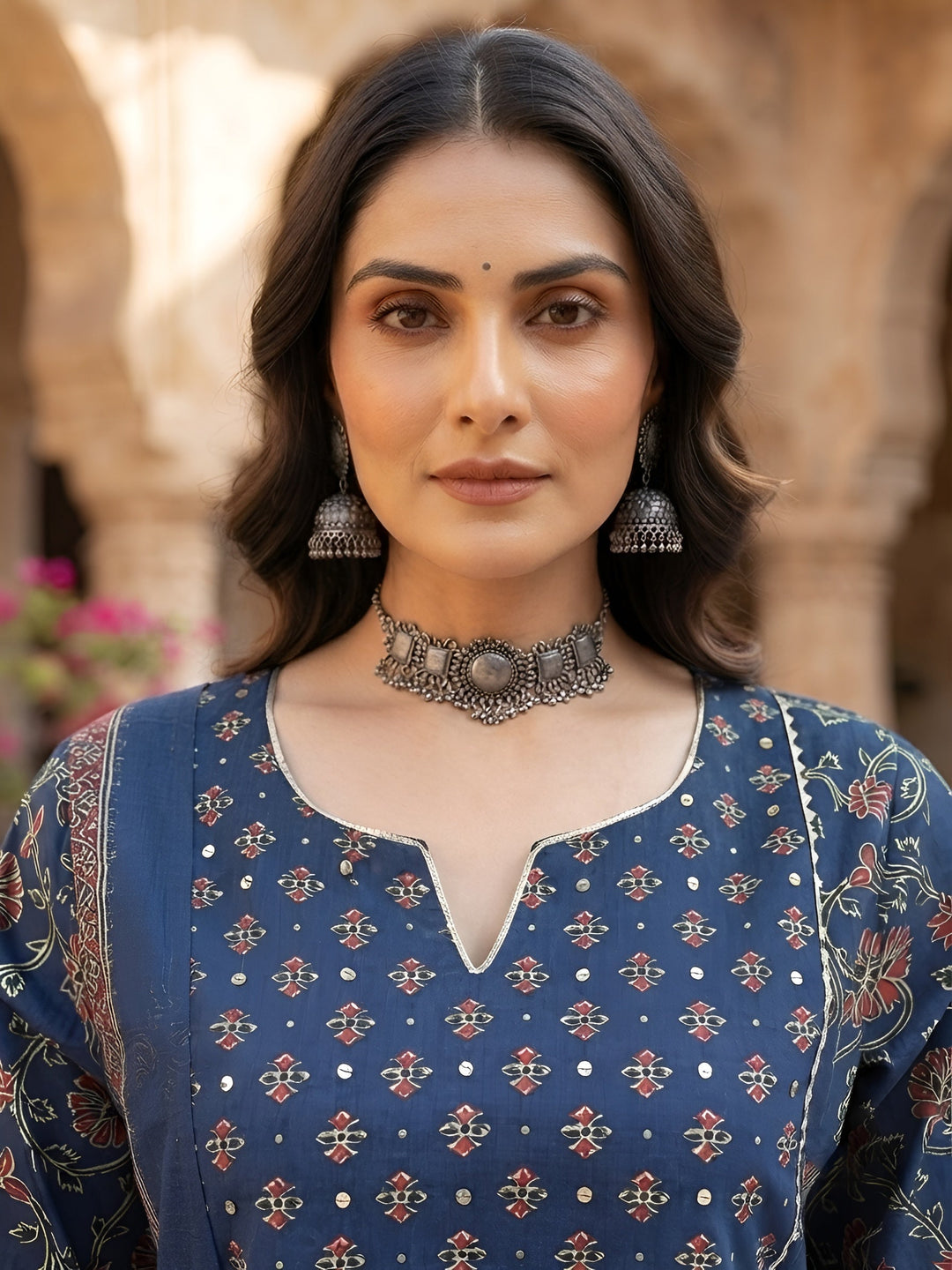 Printed Straight Kurta Set With Dupatta
