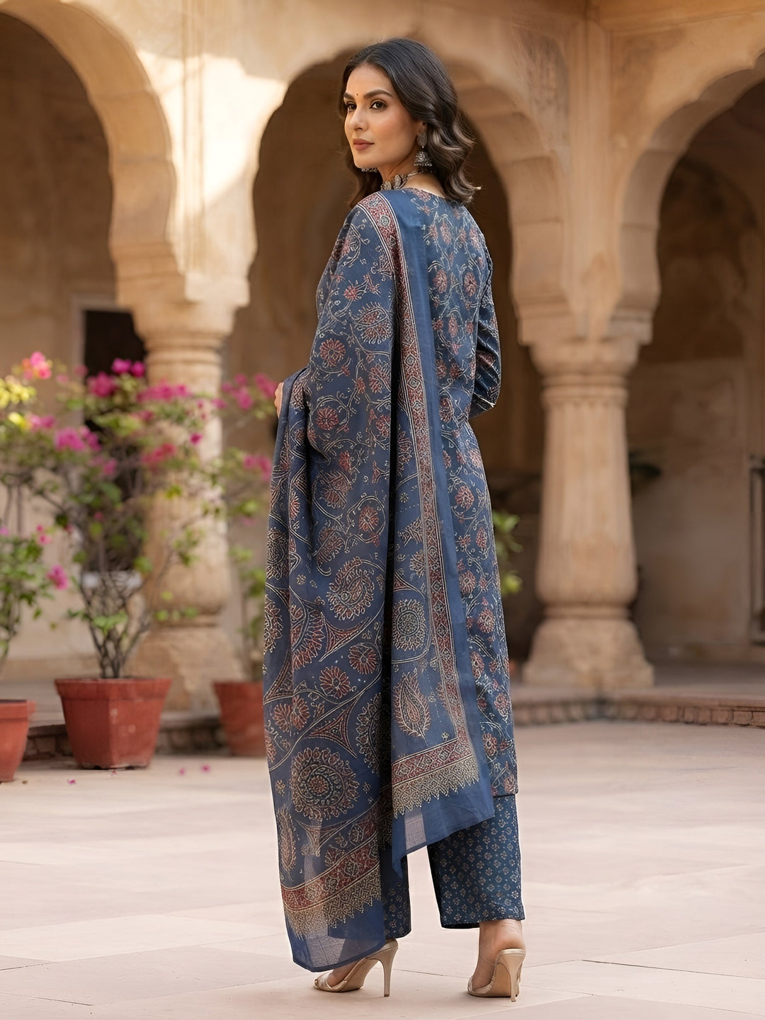 Printed Straight Kurta Set With Dupatta
