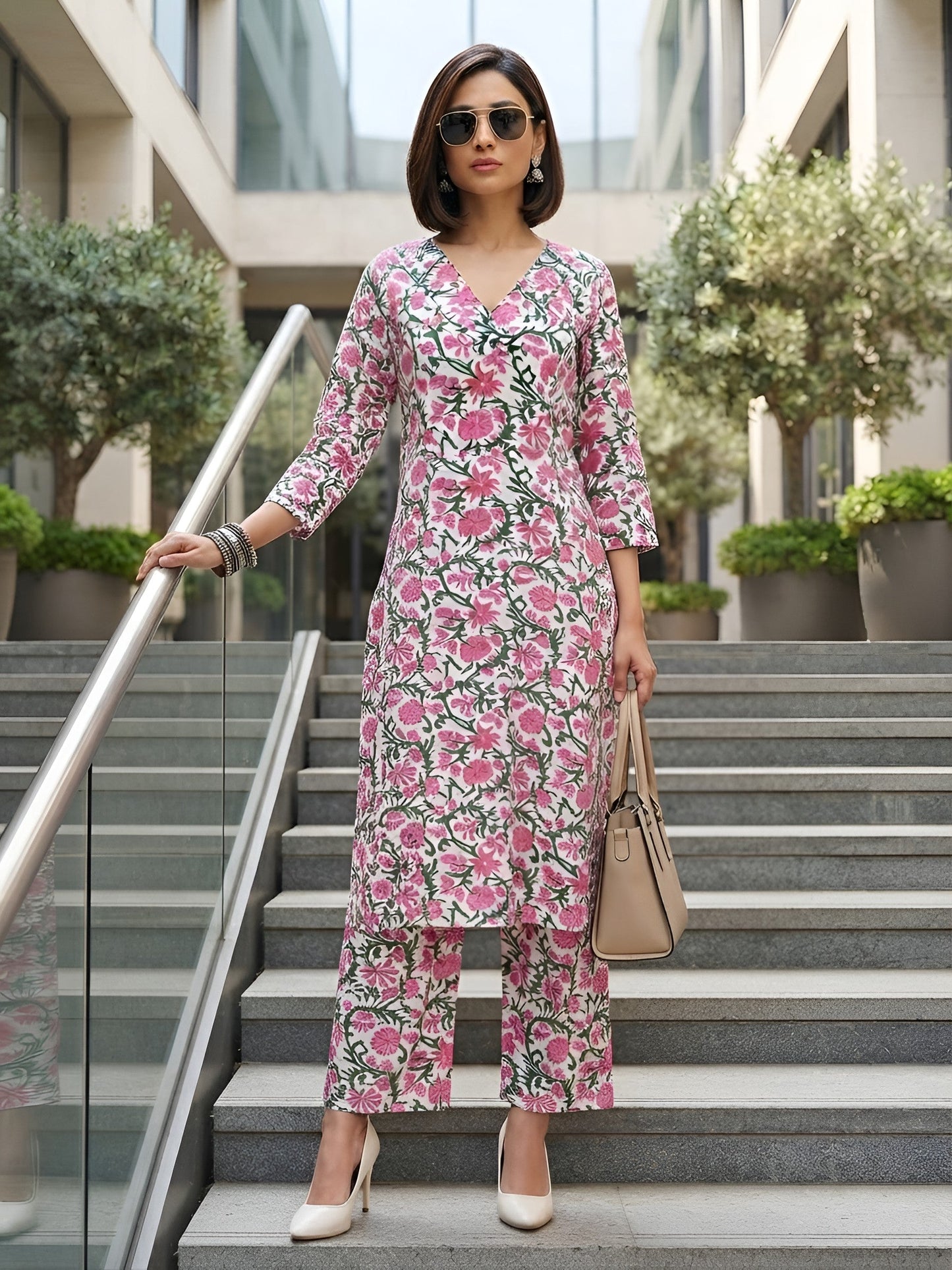 Printed Straight Two Piece Co-Ords Set