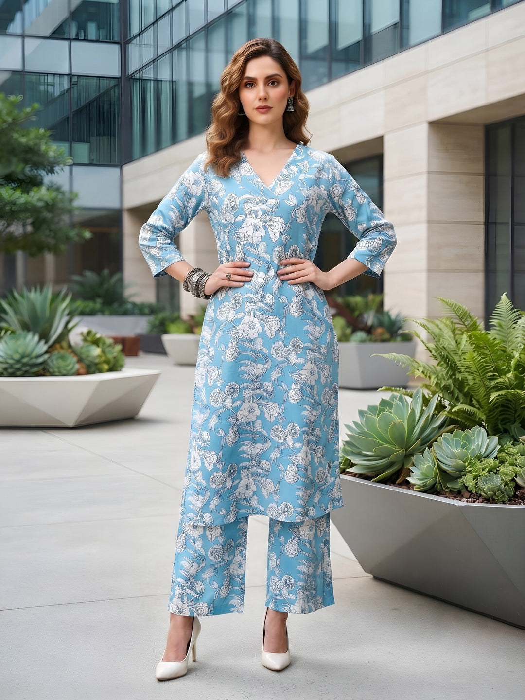 Printed Straight Two Piece Co-Ords Set
