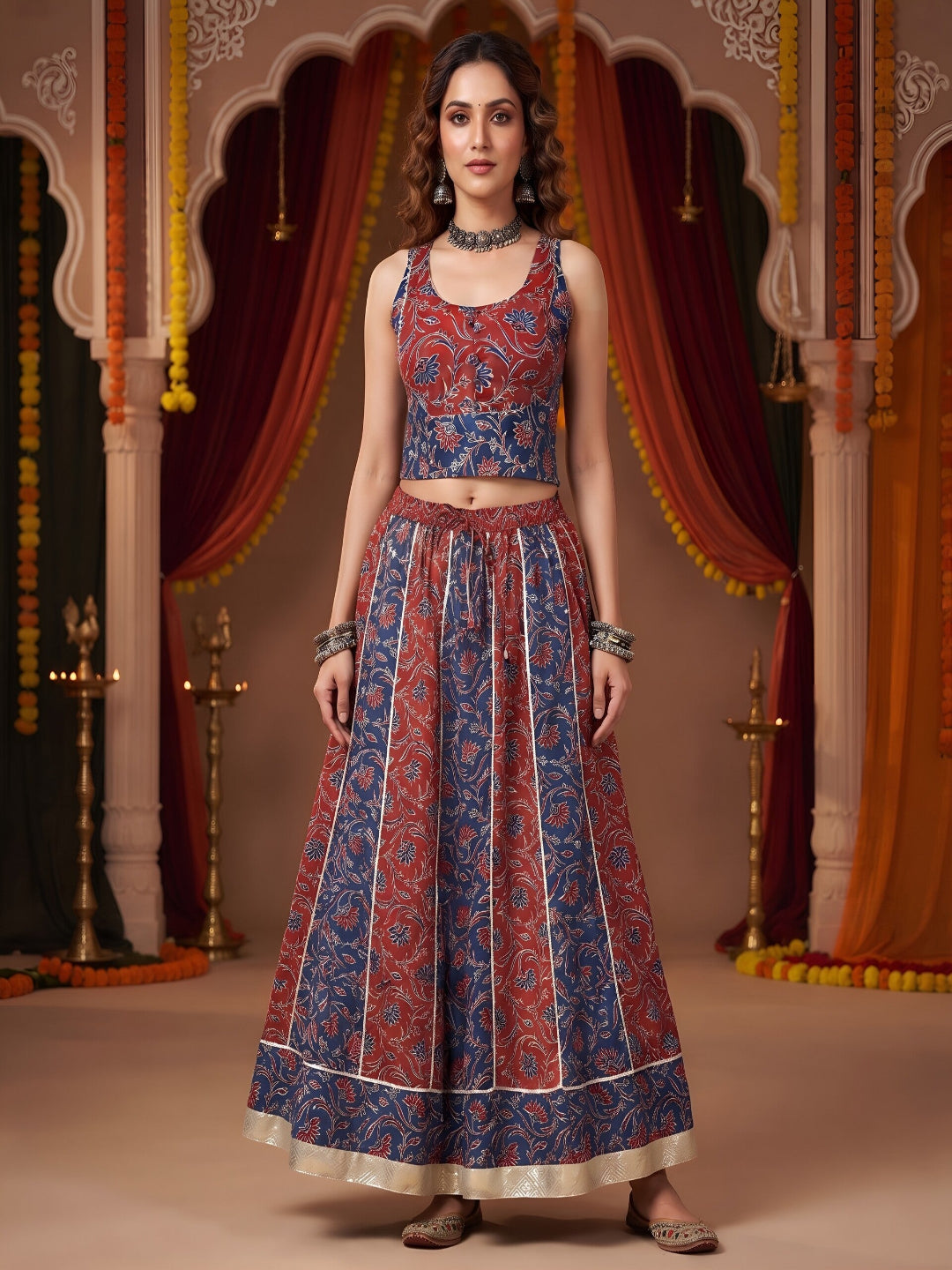 Printed Skirt With Top Co-Ord Set