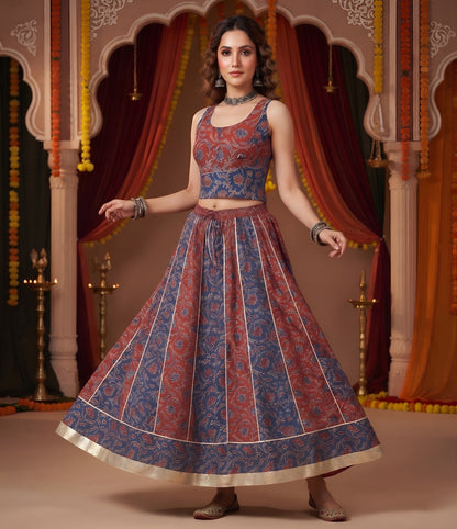 Printed Skirt With Top Co-Ord Set