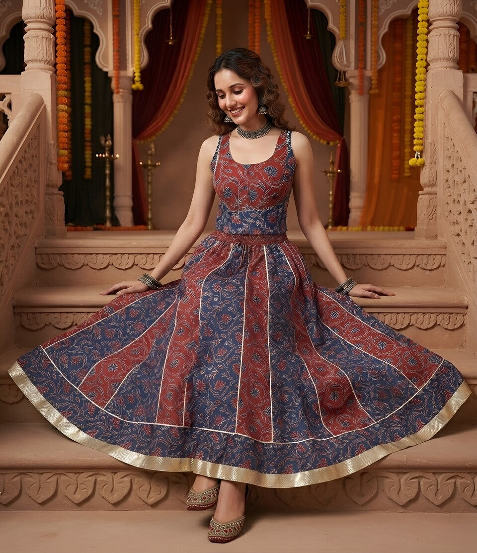 Printed Skirt With Top Co-Ord Set