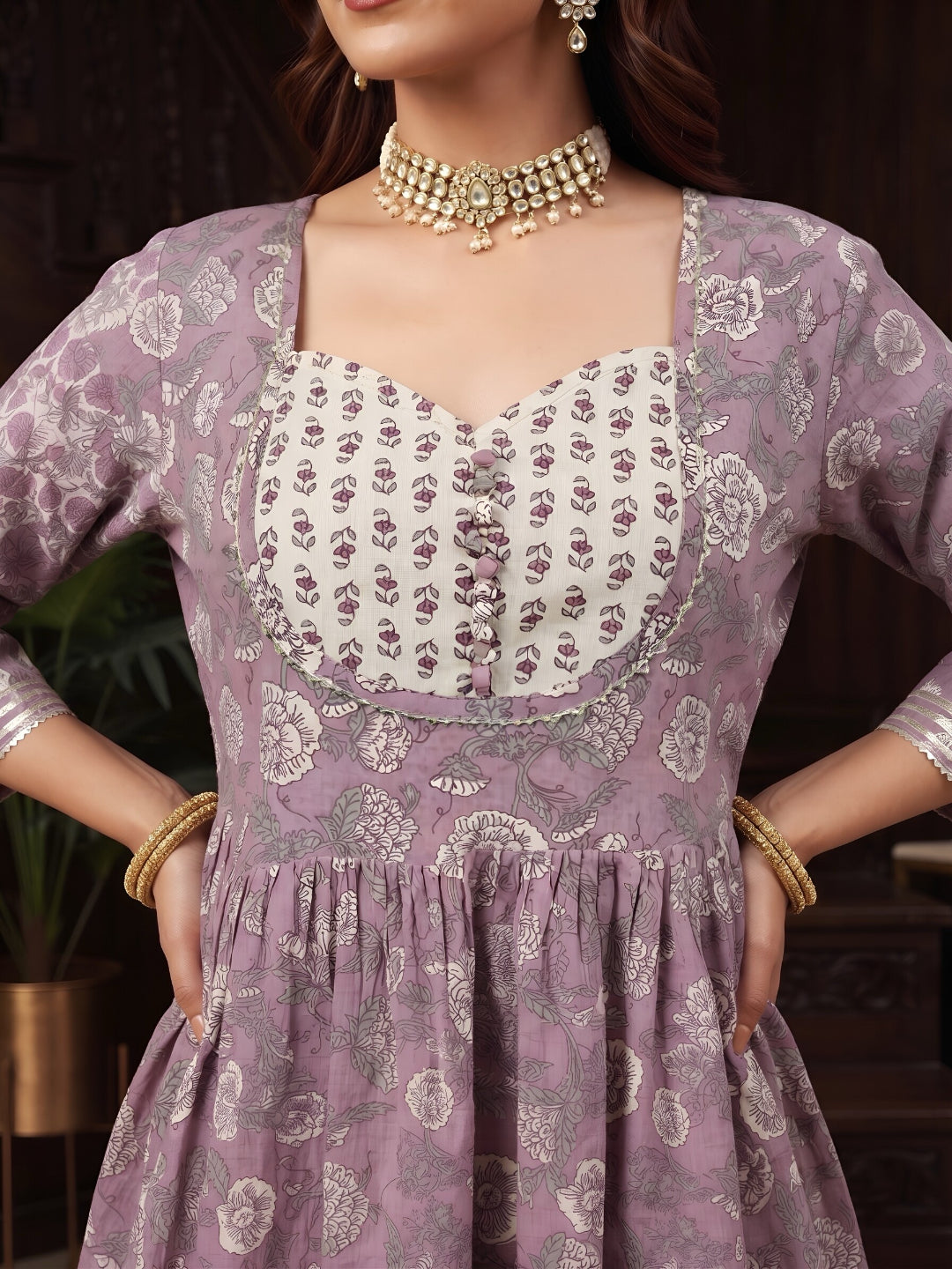 Printed Peplum Kurta Set With Dupatta