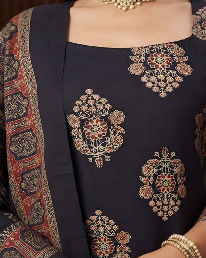 Printed Straight Sharara Set With Dupatta