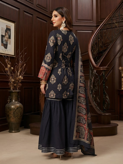 Printed Straight Sharara Set With Dupatta
