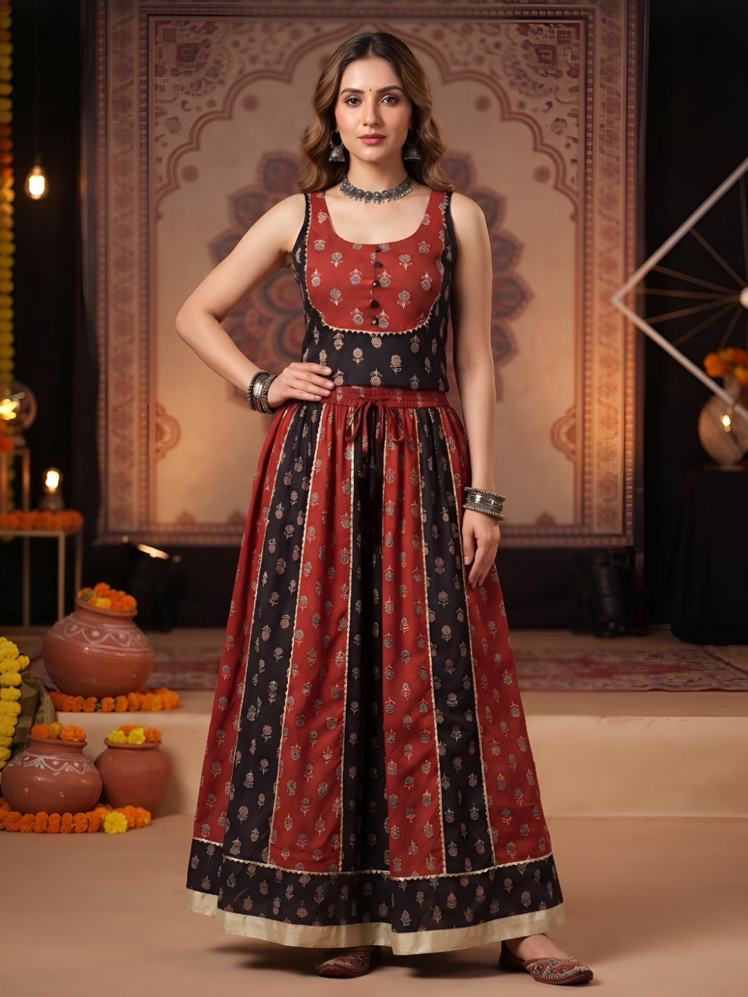 Printed Skirt With Top Co-Ord Set
