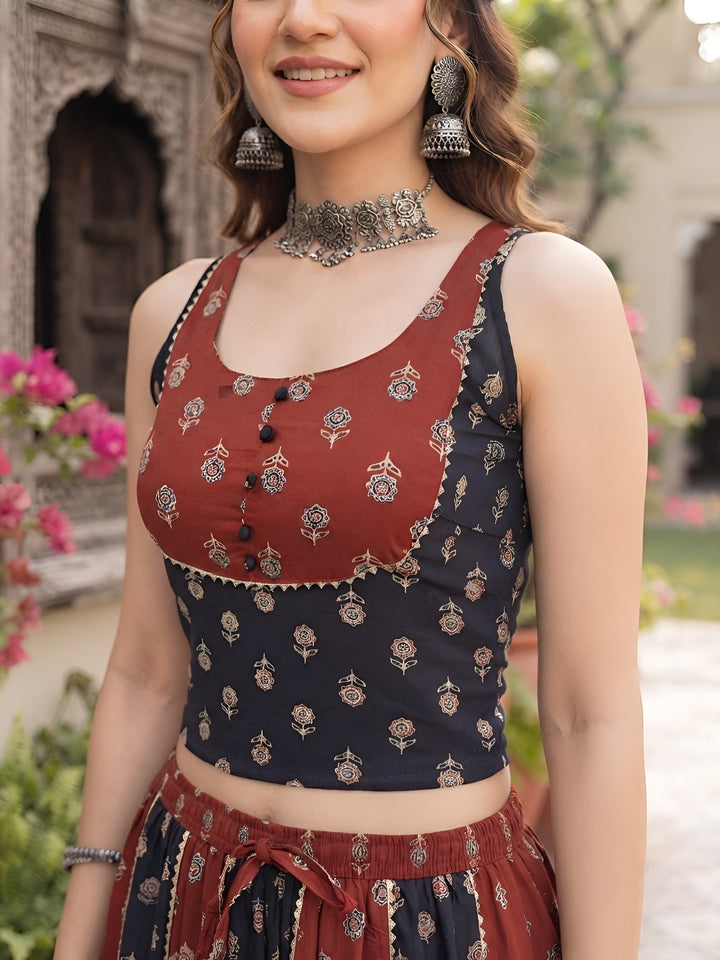 Printed Skirt With Top Co-Ord Set