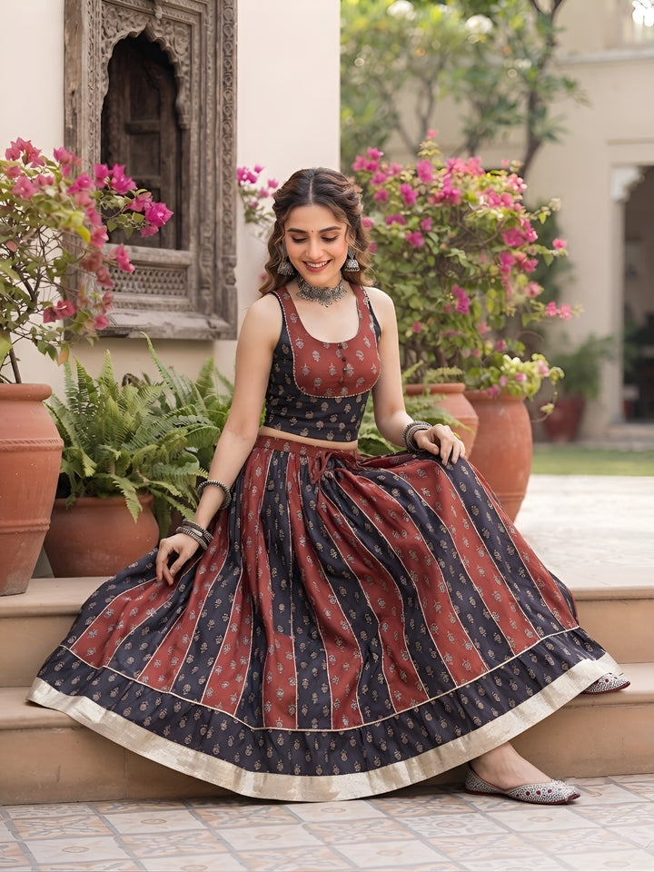 Printed Skirt With Top Co-Ord Set