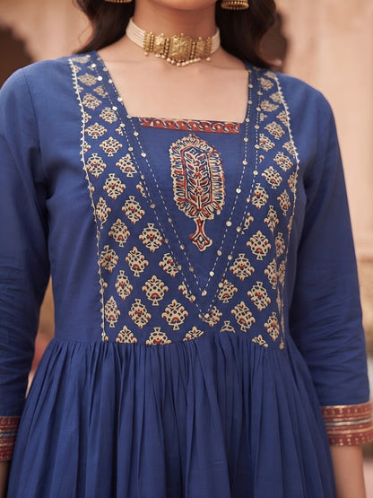 Printed Peplum Kurta Set With Dupatta