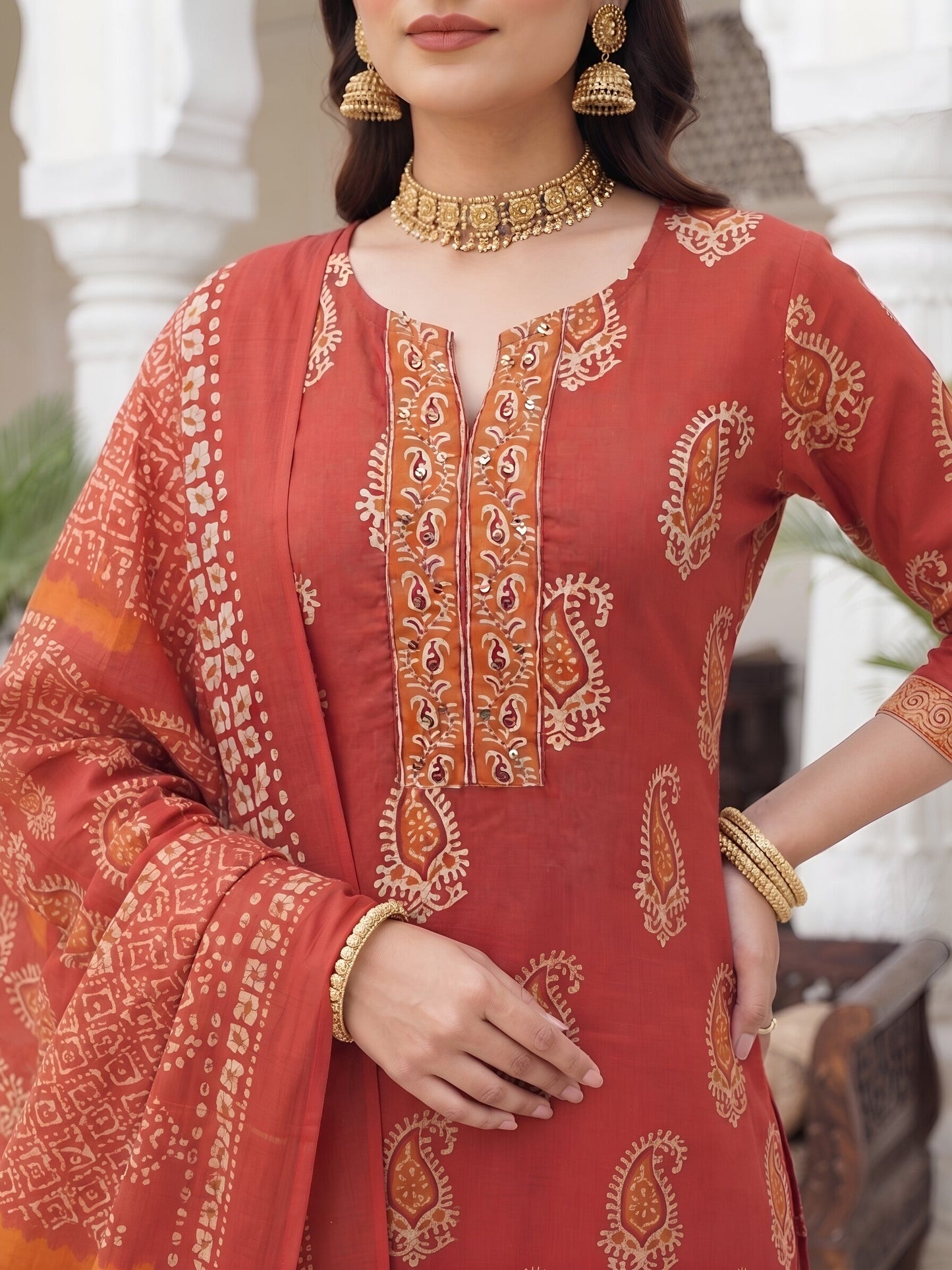 Printed Straight Kurta Set With Dupatta