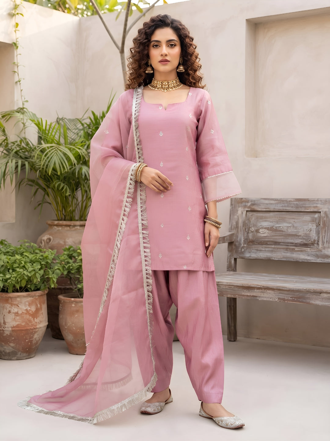 Kurta With Farshi Salwar & Dupatta