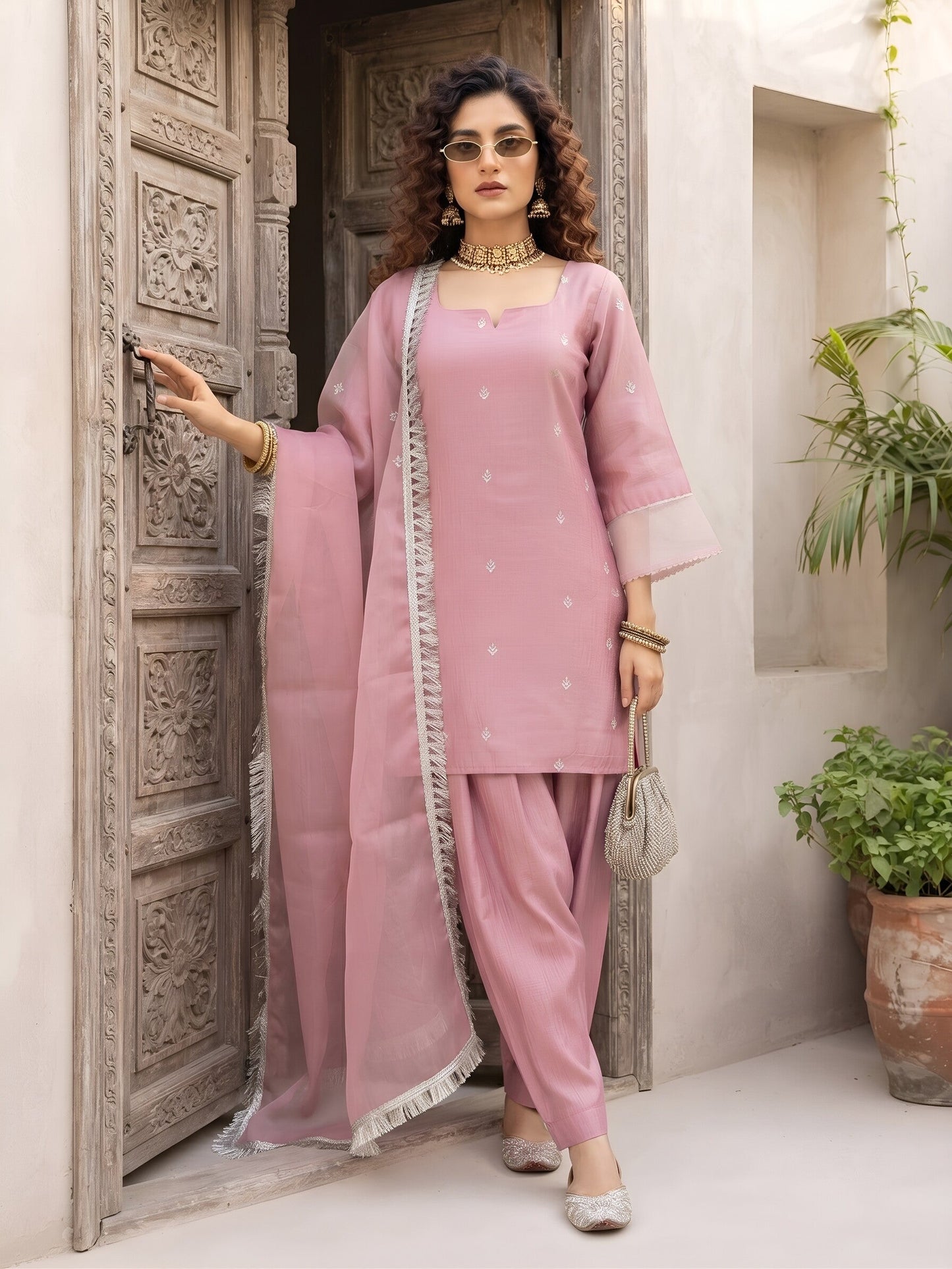 Kurta With Farshi Salwar & Dupatta