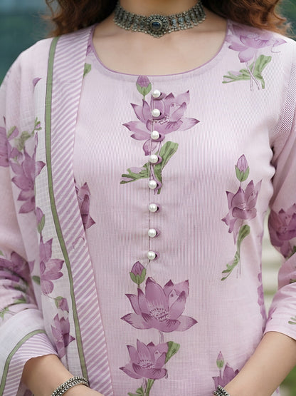 Printed Straight Kurta Set With Dupatta
