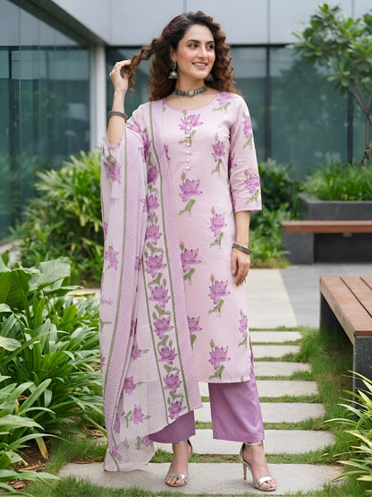Printed Straight Kurta Set With Dupatta