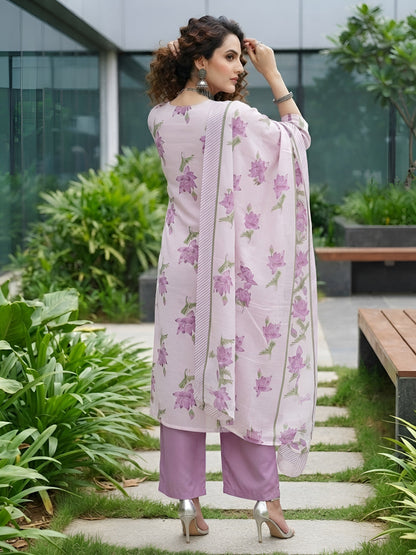 Printed Straight Kurta Set With Dupatta