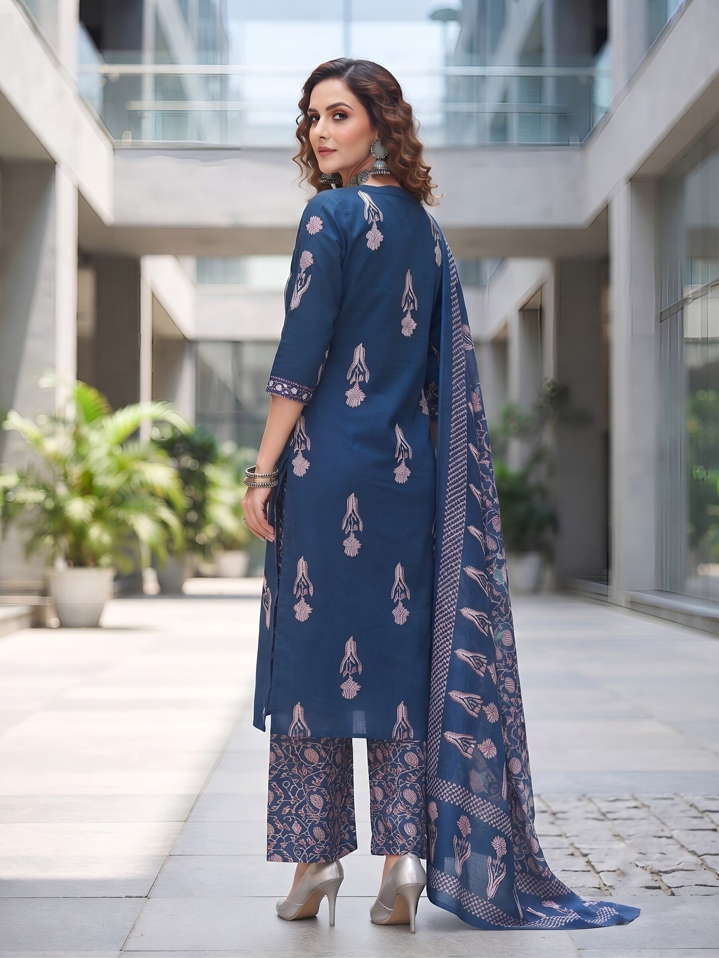 Printed Straight Kurta Set With Dupatta