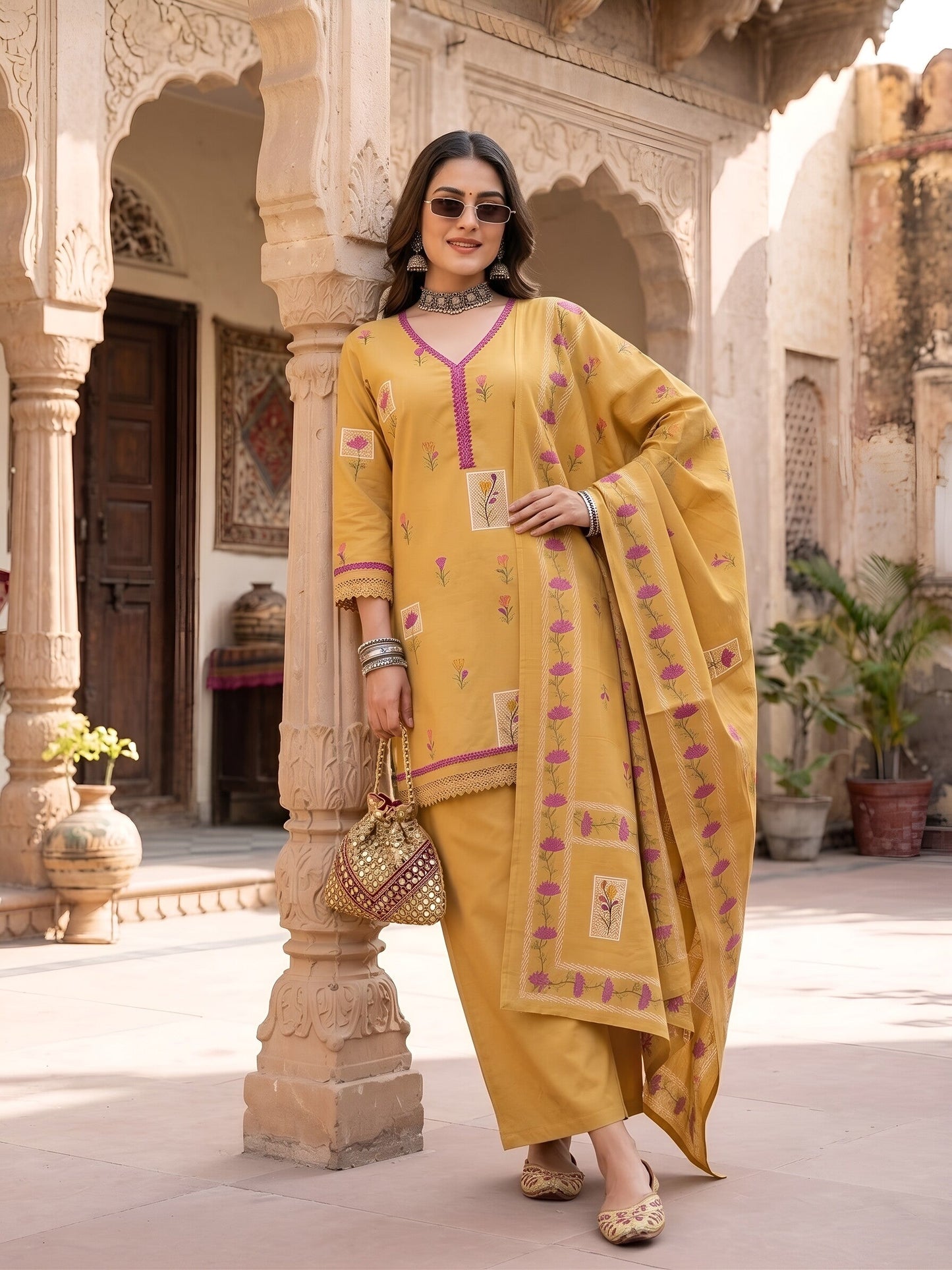 Straight Kurta Set With Dupatta