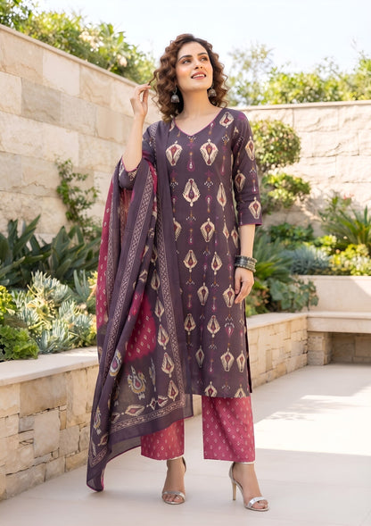 Printed Straight Sharara Set With Dupatta