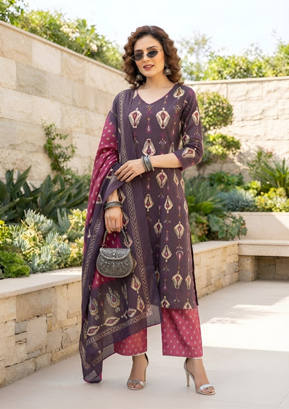 Printed Straight Sharara Set With Dupatta