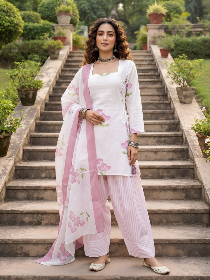 Printed Kurta With Farshi Salwar &amp; Dupatta