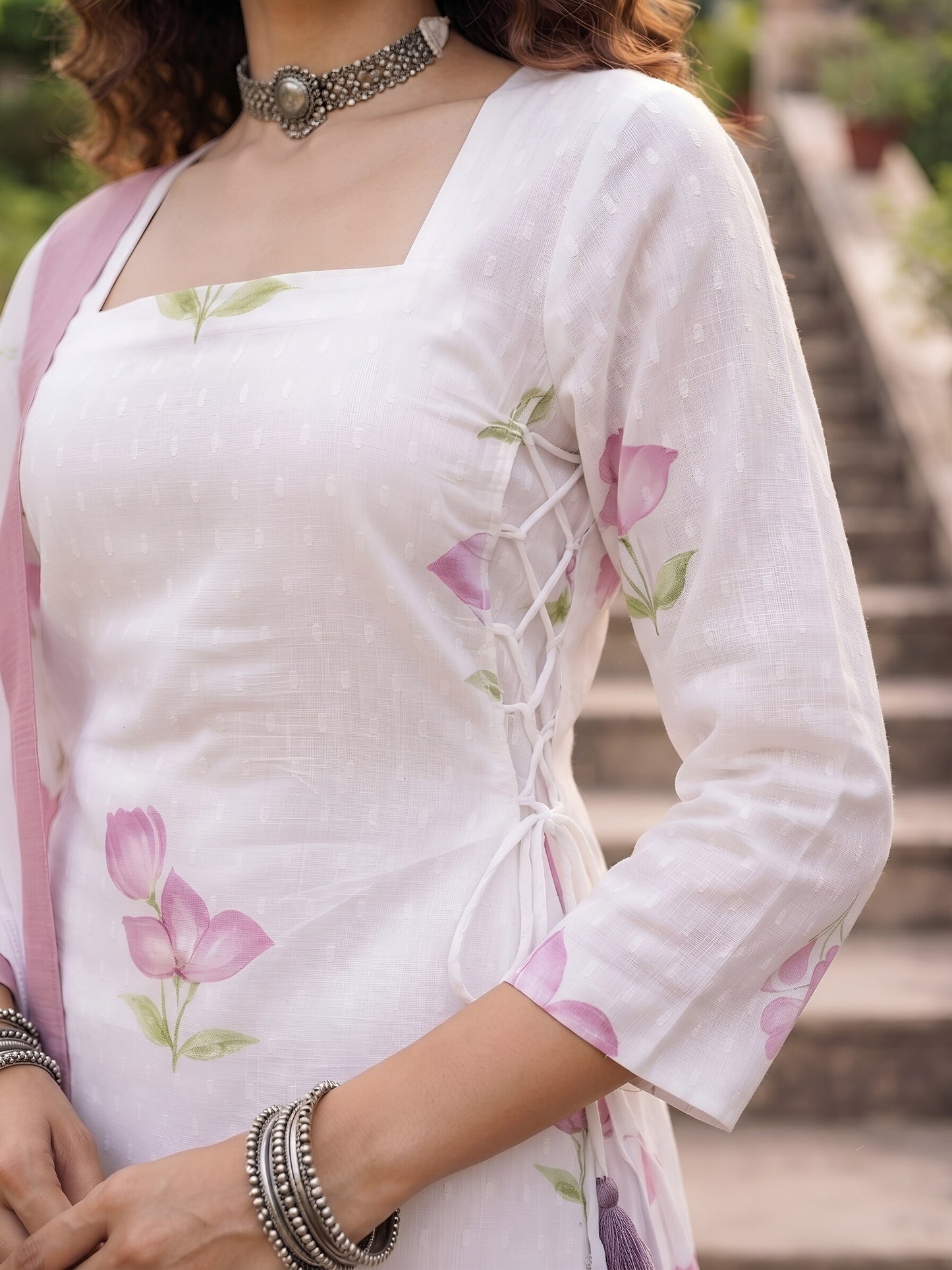 Printed Kurta With Farshi Salwar & Dupatta