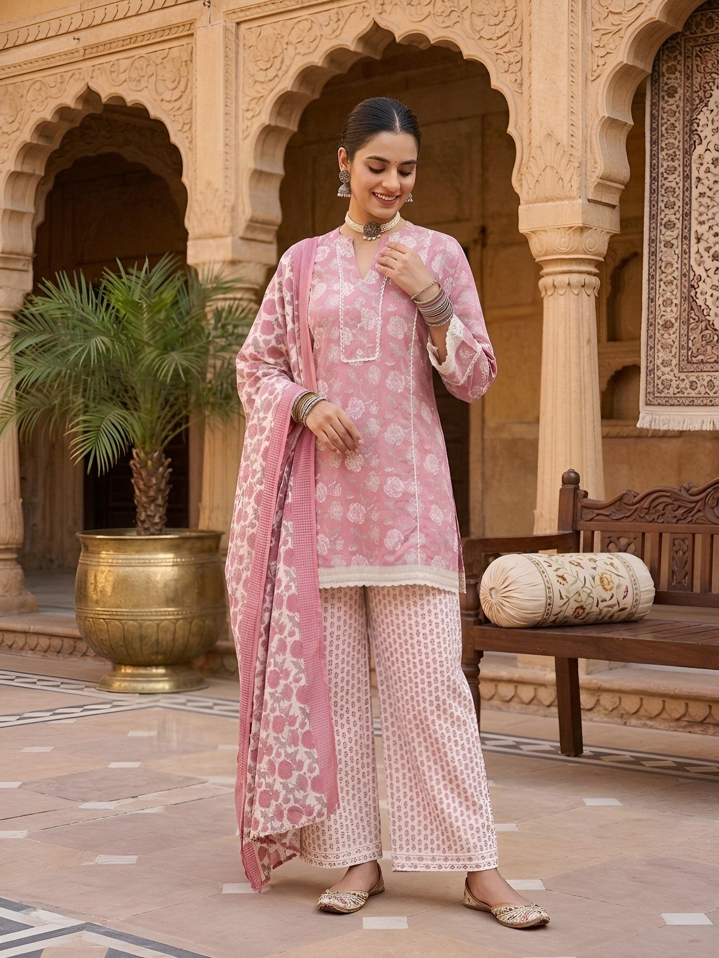Straight Kurta Set With Dupatta