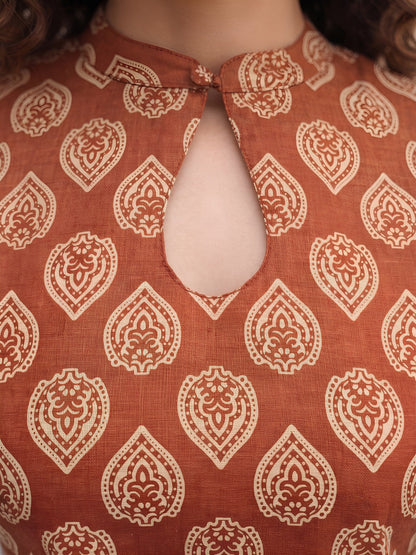 Printed Straight Kurti With Farshi Salwar