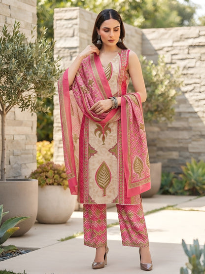 Printed Straight Kurta Set With Dupatta