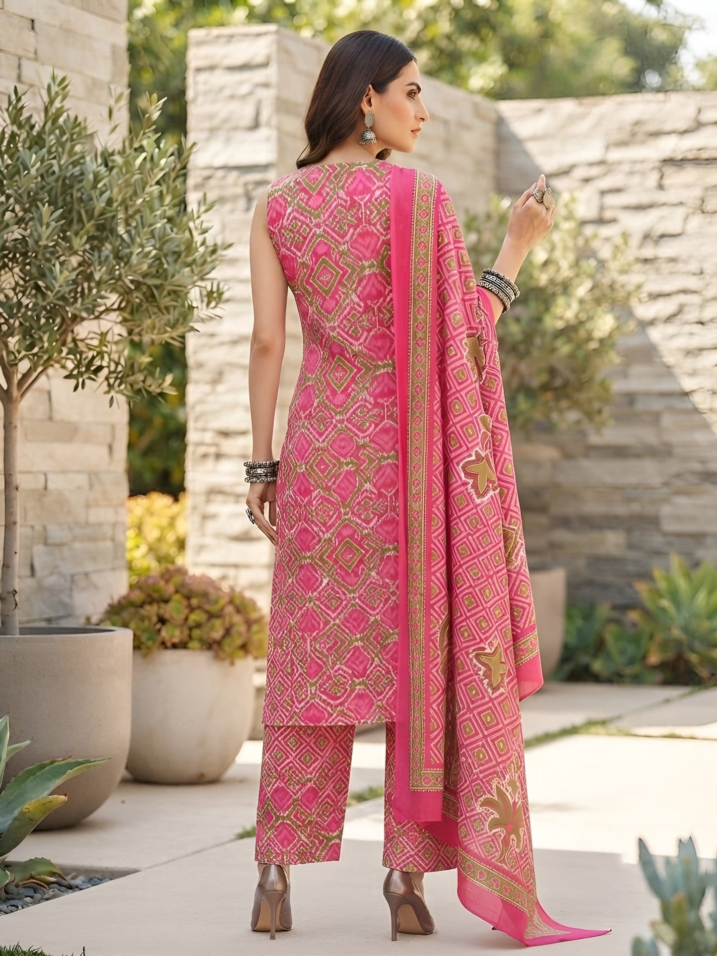 Printed Straight Kurta Set With Dupatta