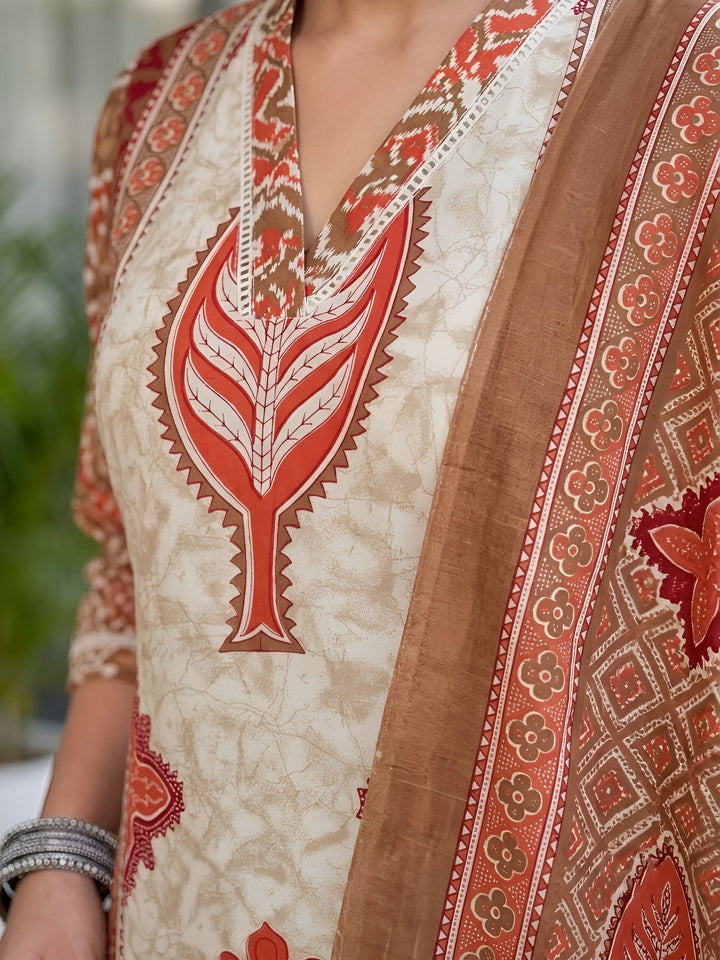 Printed Straight Kurta Set With Dupatta