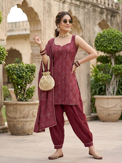 Printed Straight Kurta Set With Dupatta
