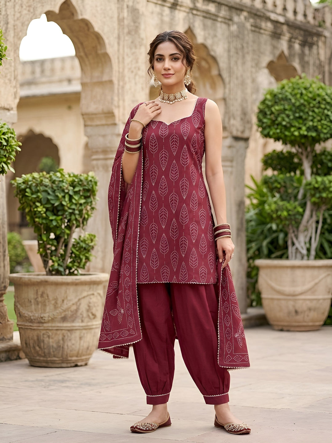Printed Straight Kurta Set With Dupatta